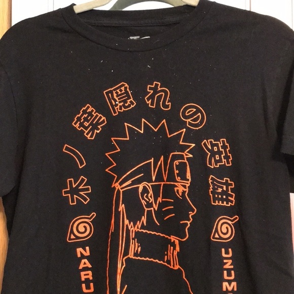 Naruto Shippuden 20th Anniversary graphic T shirt size Medium black with orange - Picture 3 of 10